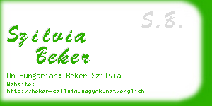 szilvia beker business card